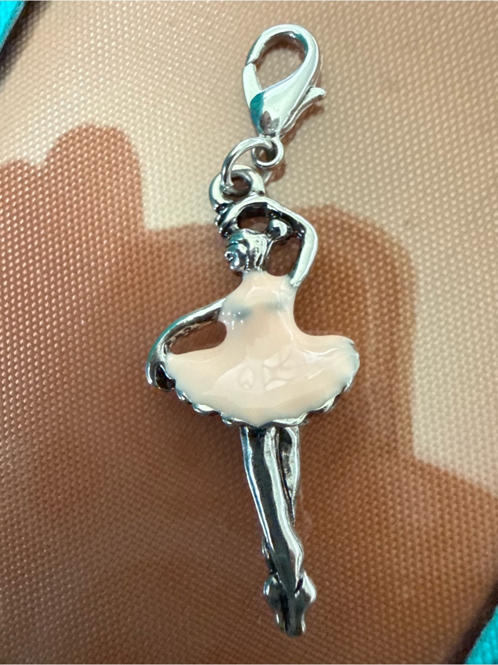 Delicate Ballerina Pendant in Soft Pink Enamel